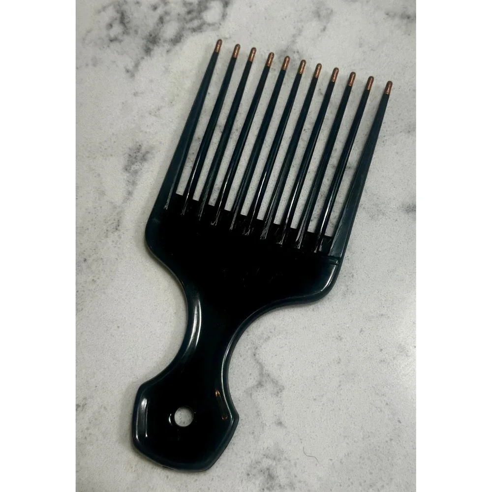 VTG MEBCO Double Dipped Lift Pick Hair Comb Black with Copper Tips 80s 90s NOS